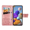 Miniatyrbillede 2 af 5: Samsung A21s tegnebog etui PU læder 4-LOMMES Motiv Sommerfugl