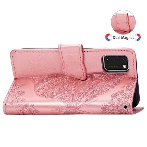 Samsung A41 Plånboksfodral PU-Läder 4-FACK Motiv Fjäril
