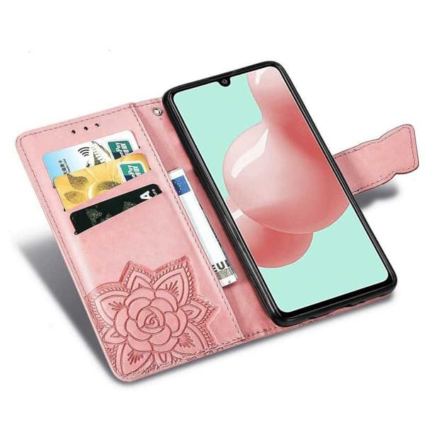 Samsung A41 Plånboksfodral PU-Läder 4-FACK Motiv Fjäril