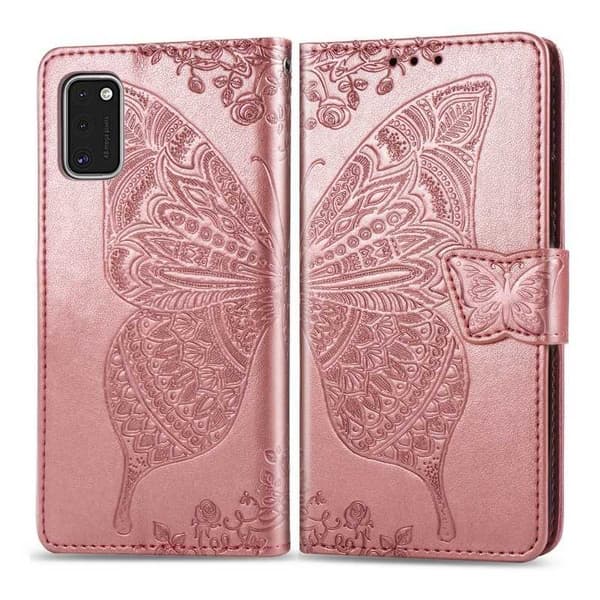 Samsung A41 Plånboksfodral PU-Läder 4-FACK Motiv Fjäril