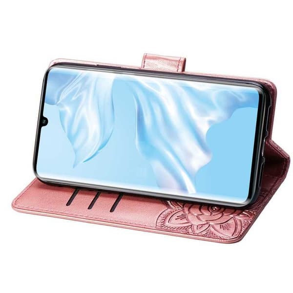 Huawei P30 Pro Plånboksfodral PU-Läder 4-FACK Motiv Fjäril
