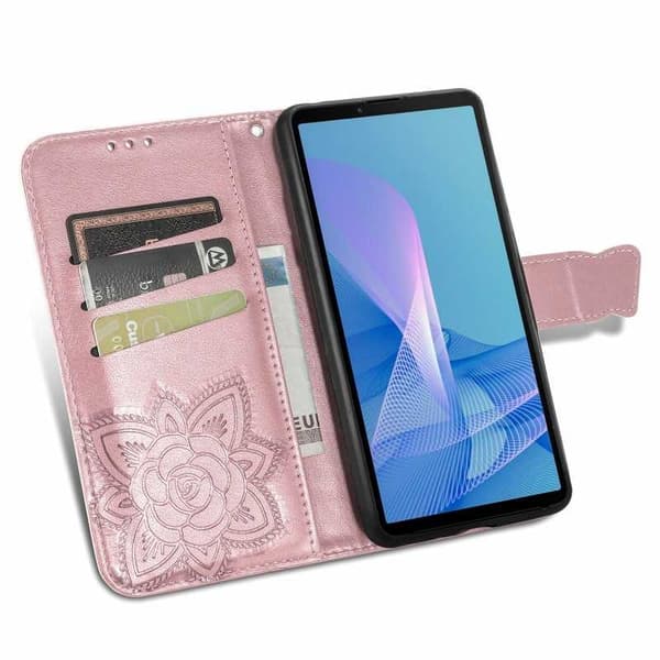Xperia 10 III Plånboksfodral PU-Läder 4-FACK Motiv Fjäril
