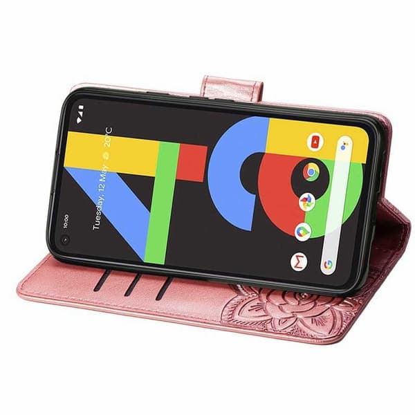 Google Pixel 4a 4G Wallet Case PU Læder 4-BAG Motiv Butterfly