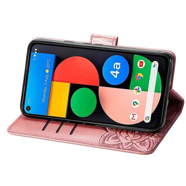 Google Pixel 4a 5G Wallet Case PU Læder 4-BAG Motiv Butterfly