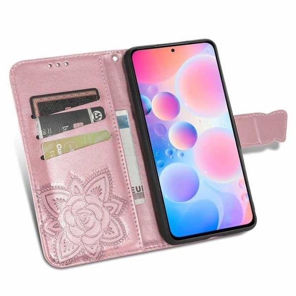 Xiaomi Mi 11i tegnebog etui PU læder 4-LOMMES motiv sommerfugl
