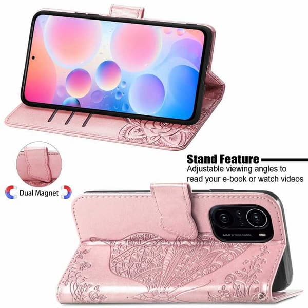 Xiaomi Mi 11i tegnebog etui PU læder 4-LOMMES motiv sommerfugl