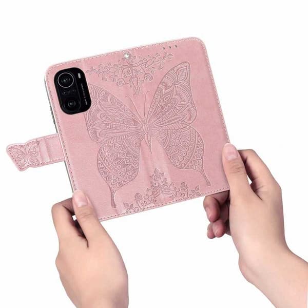 Xiaomi Mi 11i tegnebog etui PU læder 4-LOMMES motiv sommerfugl