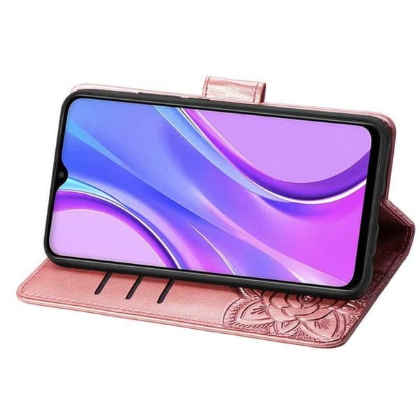 Xiaomi Redmi 9 -lompakkokotelo PU-nahkainen 4-taskuinen perhonen