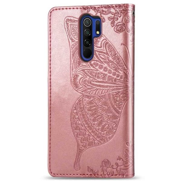 Xiaomi Redmi 9 -lompakkokotelo PU-nahkainen 4-taskuinen perhonen