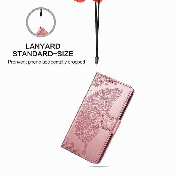 Xiaomi Redmi Note 9 tegnebog etui PU læder 4-LOMMES motiv sommerfugl