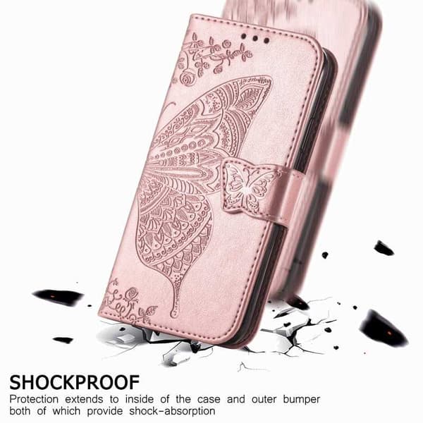 Xiaomi Redmi Note 9 tegnebog etui PU læder 4-LOMMES motiv sommerfugl