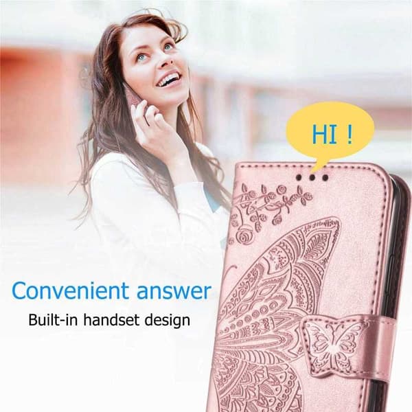 Xiaomi Redmi Note 9 tegnebog etui PU læder 4-LOMMES motiv sommerfugl