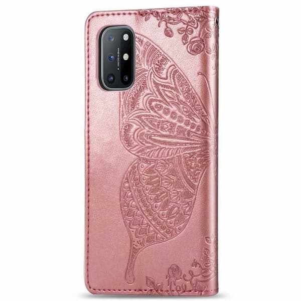OnePlus 8T Pung-etui PU-læder 4-LOMMES Motiv Butterfly
