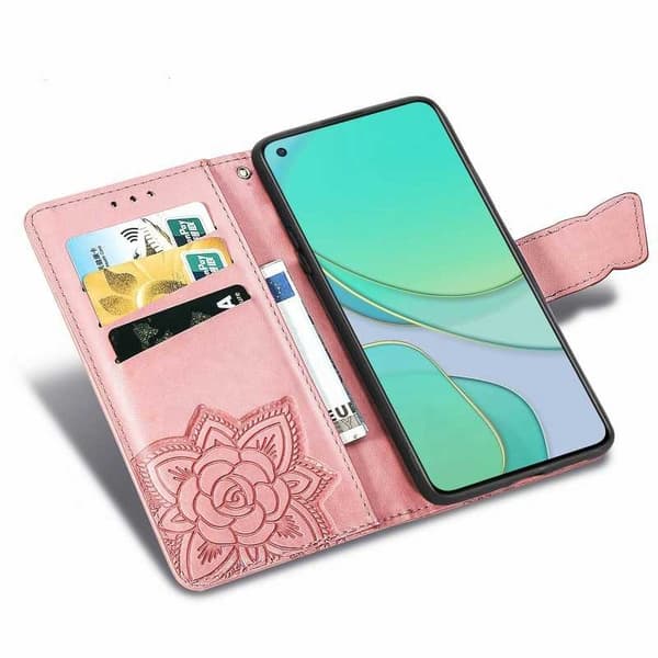 OnePlus 8T Pung-etui PU-læder 4-LOMMES Motiv Butterfly