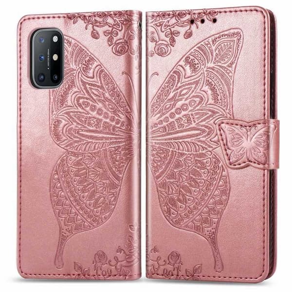 OnePlus 8T Pung-etui PU-læder 4-LOMMES Motiv Butterfly
