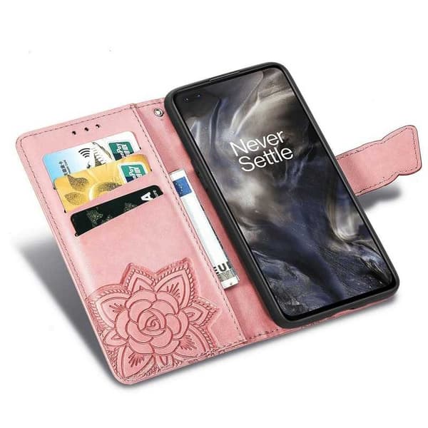 OnePlus Nord Plånboksfodral PU-Läder 4-FACK Motiv Fjäril