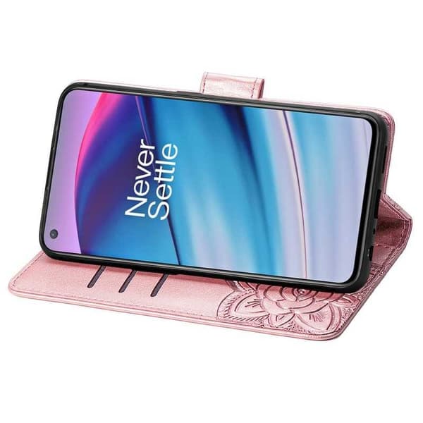 OnePlus Nord CE 5G pungetui PU-læder 4-LOMMES Motiv sommerfugl
