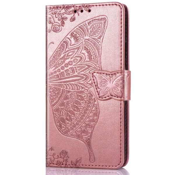 iPhone X / XS Plånboksfodral PU-Läder 4-FACK Motiv Fjäril