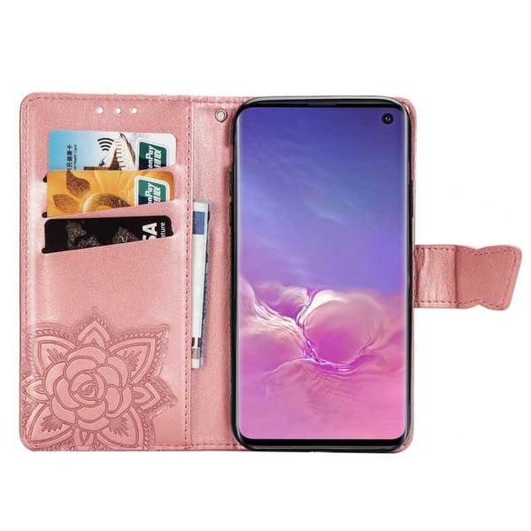 Samsung S10 Plånboksfodral PU-Läder 4-FACK Motiv Fjäril