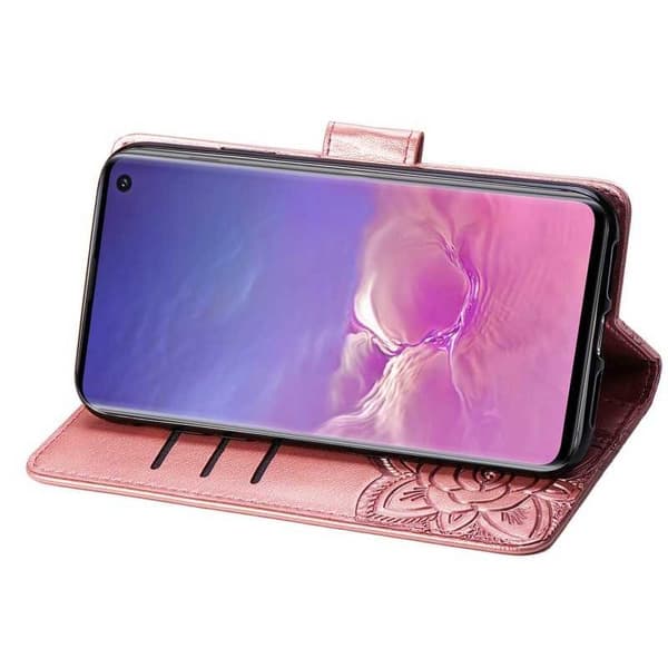 Samsung S10 Plånboksfodral PU-Läder 4-FACK Motiv Fjäril