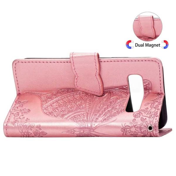 Samsung S10 Plånboksfodral PU-Läder 4-FACK Motiv Fjäril