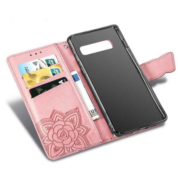 Samsung S10 Plånboksfodral PU-Läder 4-FACK Motiv Fjäril