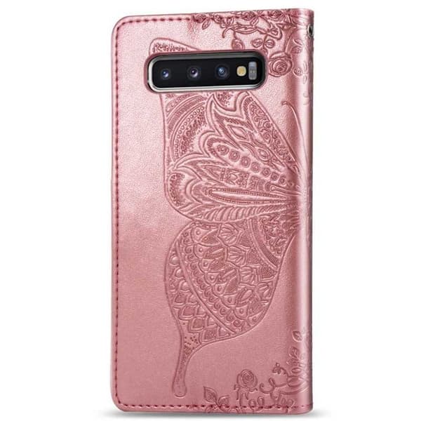 Samsung S10 Plånboksfodral PU-Läder 4-FACK Motiv Fjäril
