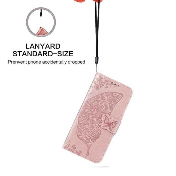 Samsung S21 Pung Etui PU Læder 4-LOMMES Motiv Sommerfugl