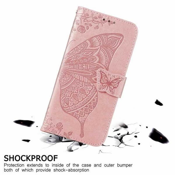 Samsung S21 Pung Etui PU Læder 4-LOMMES Motiv Sommerfugl