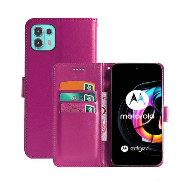 Mobilplånbok 3-kort Motorola Edge 20 Lite : Färg - Rosa