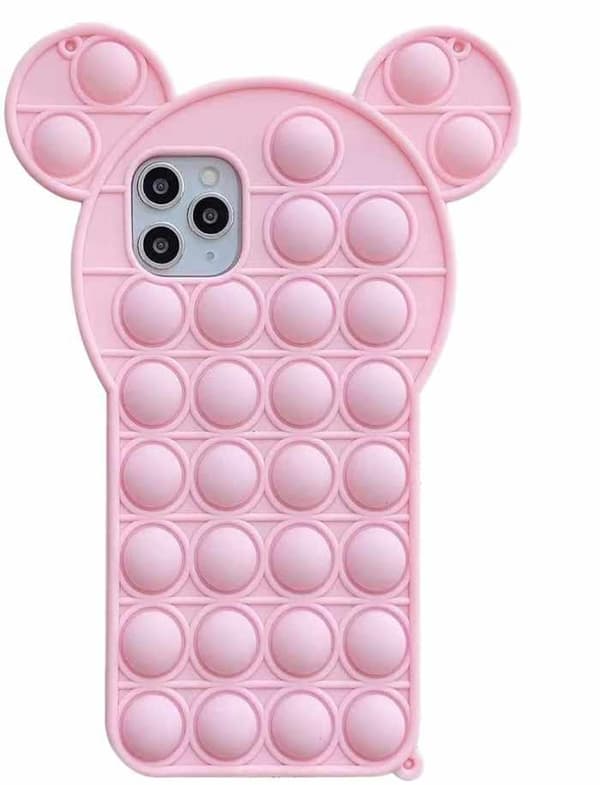 iPhone 12 Pro Max -kuori - Pop it Fidget Monivärinen nallekarhu Vaaleanpunainen Rosa