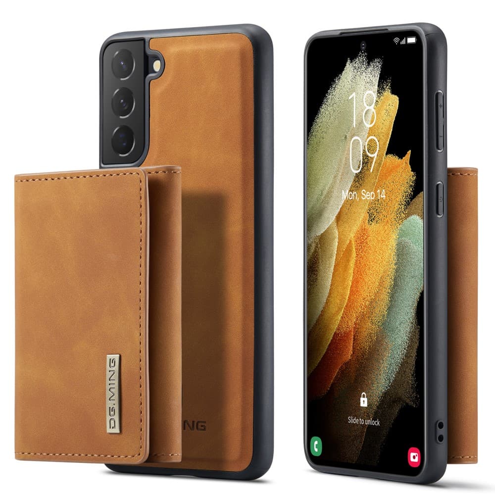 Samsung Galaxy S21 FE Skal M1 Series Löstagbar Korthållare Brun