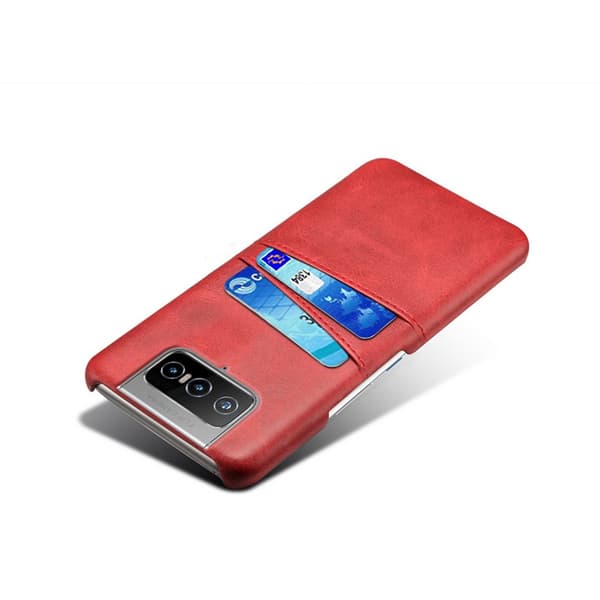 Asus Zenfone 8 Flip Cover Kortholder til to kort Rød