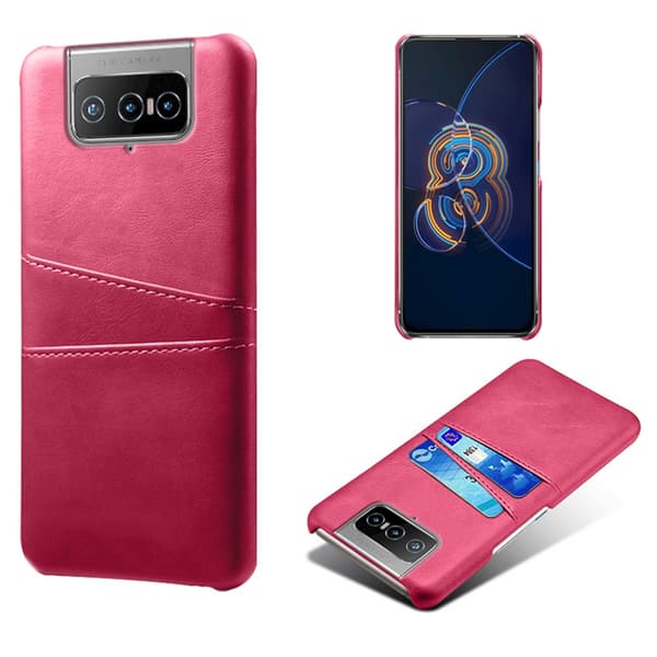 Asus Zenfone 8 Flip Kuori Kaksi Korttitaskua Magenta