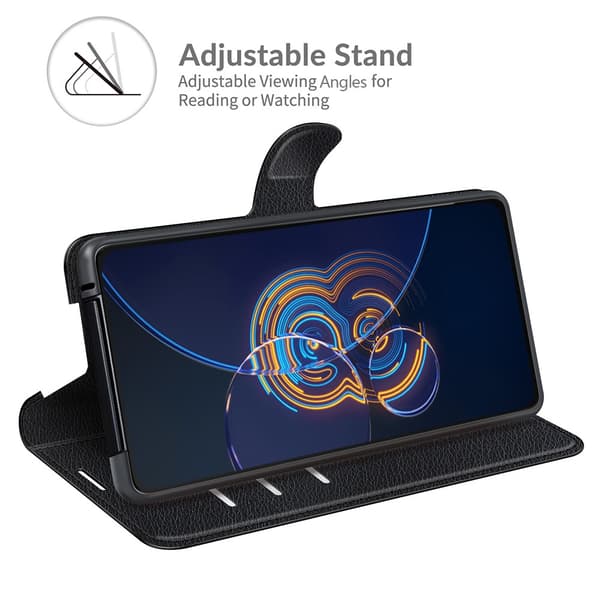 Asus Zenfone 8 Flip Fodral Litchi Svart