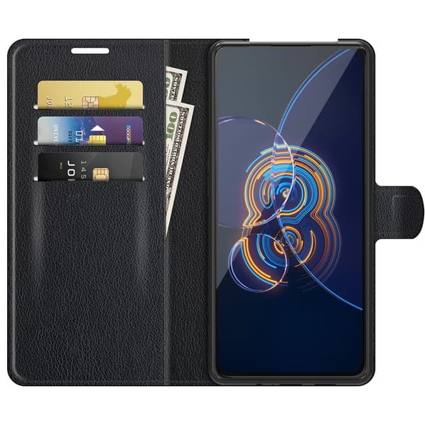 Asus Zenfone 8 Flip Fodral Litchi Svart