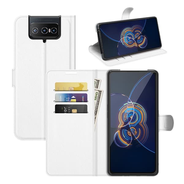 Asus Zenfone 8 Flip Fodral Litchi Vit