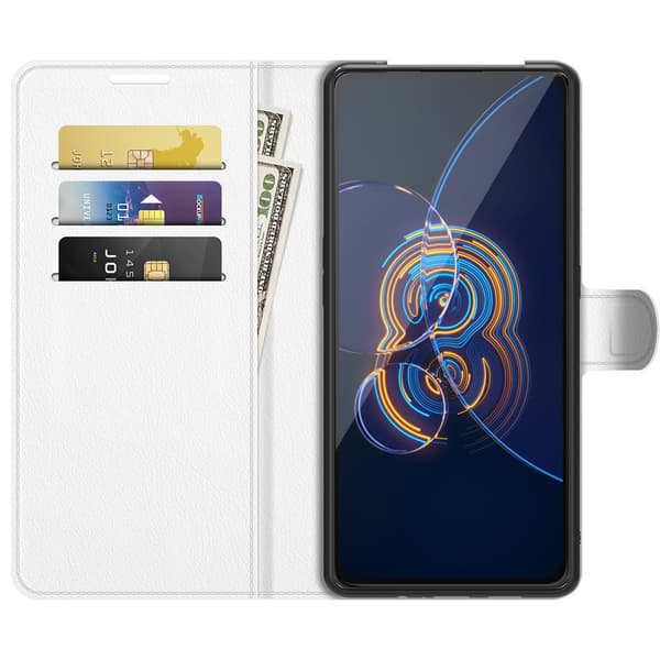 Asus Zenfone 8 Flip Fodral Litchi Vit