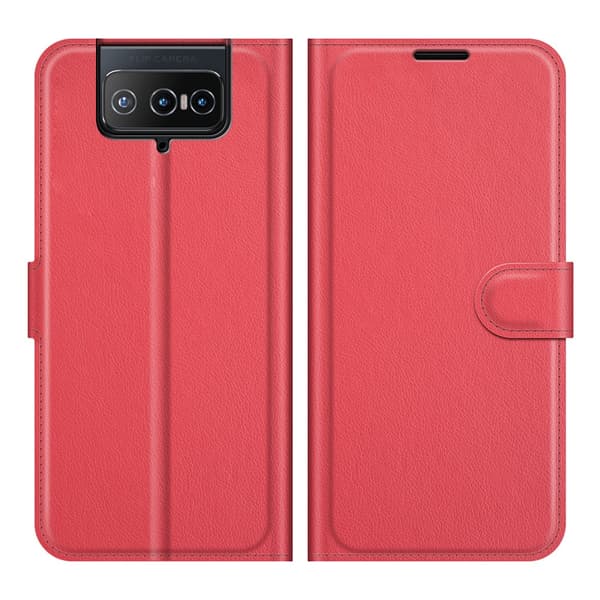 Asus Zenfone 8 Flip Kotelo Litchi Punainen