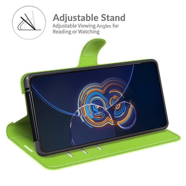 Asus Zenfone 8 Flip Etui Litchi Grøn