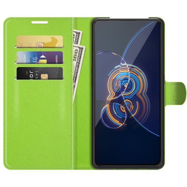 Asus Zenfone 8 Flip Etui Litchi Grøn