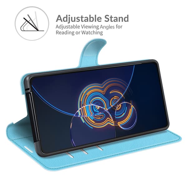 Asus Zenfone 8 Flip Fodral Litchi Blå