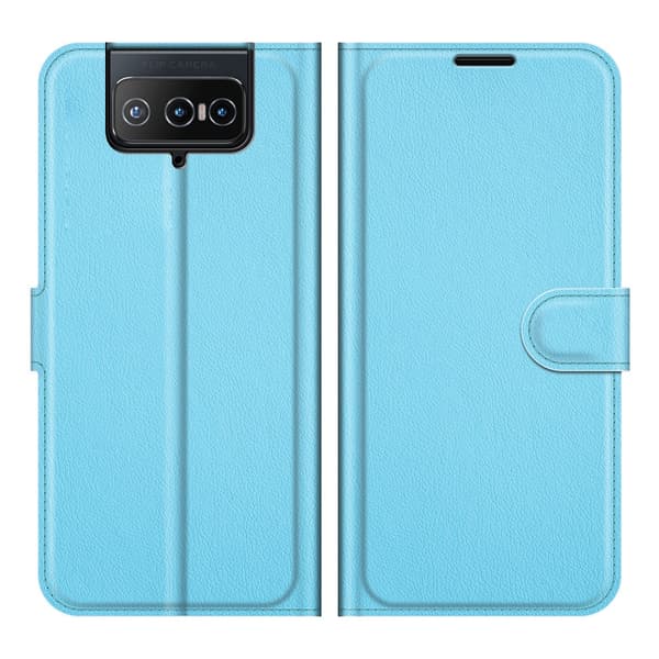 Asus Zenfone 8 Flip Fodral Litchi Blå