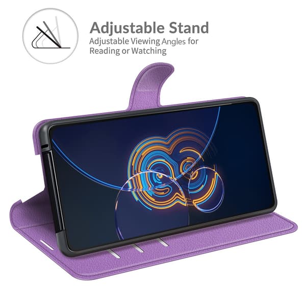 Asus Zenfone 8 Flip Fodral Litchi Lila