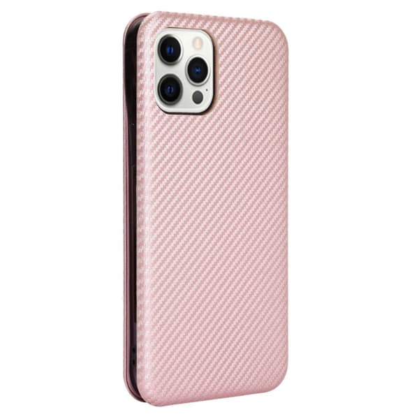 iPhone 13 Pro Etui Kulfibertekstur Roseguld