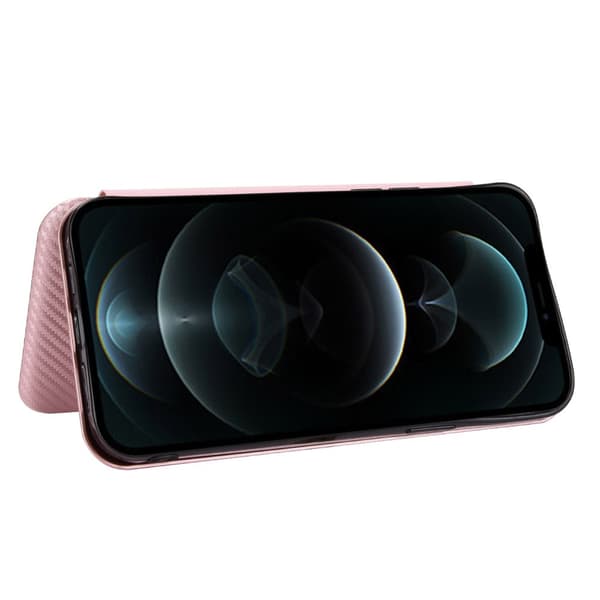 iPhone 13 Pro Etui Kulfibertekstur Roseguld