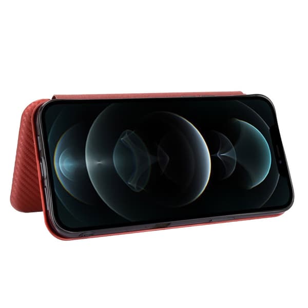 iPhone 13 Pro Max Fodral Kolfibertextur Orange