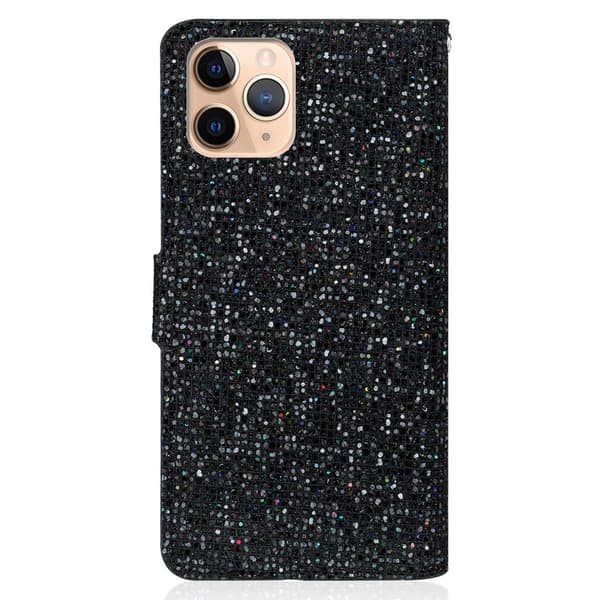 iPhone 13 Pro Kotelo Glitter Stripe Musta