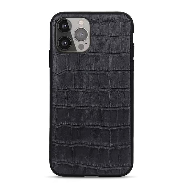 iPhone 13 Pro Max Kuori Krokotiilikuvio Musta