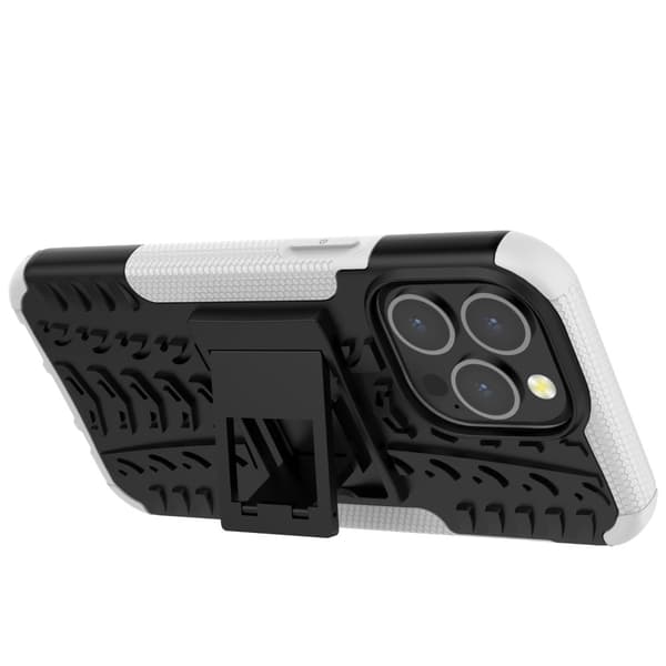 iPhone 13 Pro Cover Dækmønster Stativfunktion Hvid